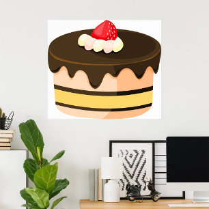 Affiche Gâteau Et Fraise