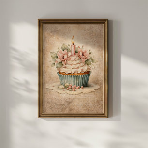 Affiche Gâteau Floral