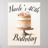 Gâteau Floral Élégant Rose Pêche Fête d'Anniversai