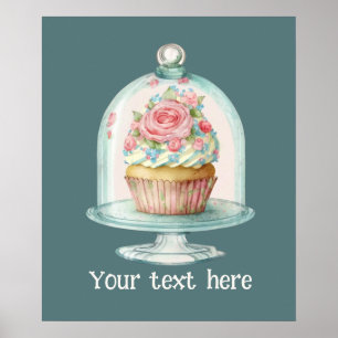 Affiche Gâteau frais mignon ajouter du texte commercial 