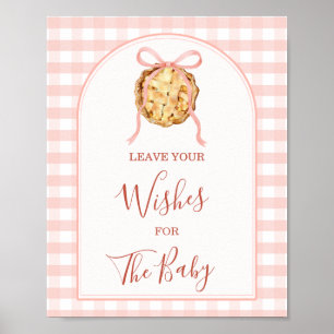Affiche Gâteau Mignon Rose Pastel à Carreaux Laissez Vos V
