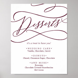 Affiche Gâteaux de Mariage au Texte Bourguignon Romantique