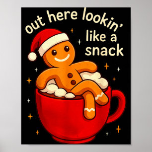 Affiche Gâteaux de Noël au gingembre drôles pour garçons
