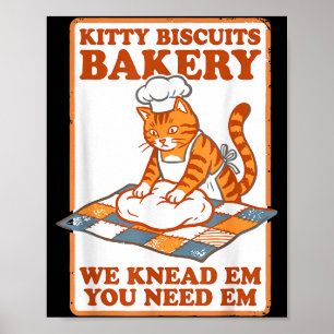 Affiche Gâteaux pour chat mignonne boulangerie chat drôle 