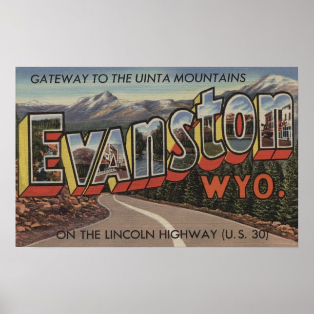 Affiche Gateway to the Uinta Mountains - Evanston, WY (Devant)