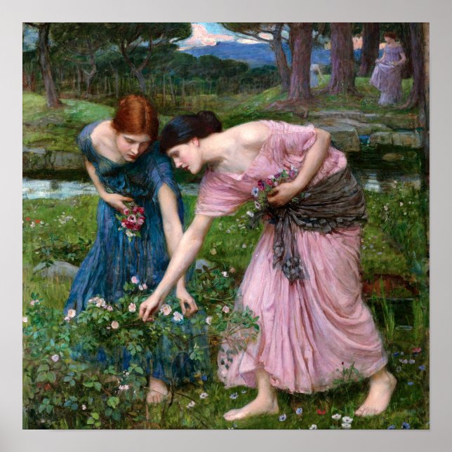 Affiche Gather Ye Rosebuds by John William Waterhouse (Devant)