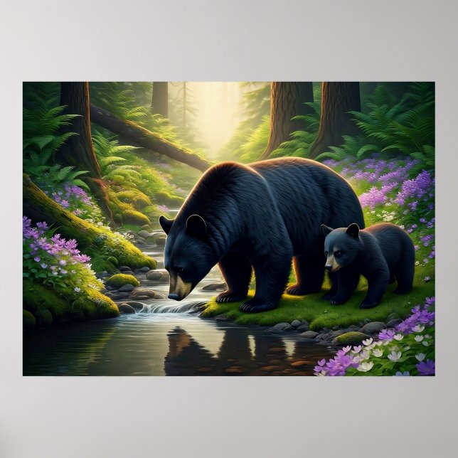 Affiche Gatlinburg Smoky Mountains : Black Bear Harmony (Devant)