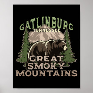 Affiche Gatlinburg tennessee grandes montagnes smoky