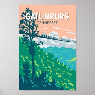 Affiche Gatlinburg Tennessee Illustration Voyage Art