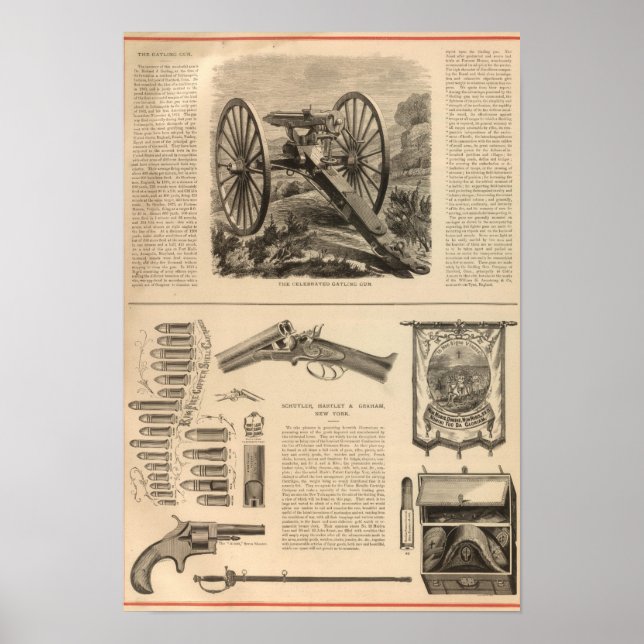 Affiche Gatling Gun Company Schuyler, Hartley et Graham (Devant)
