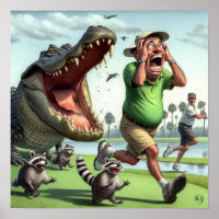 Gator Hazards - Golf Art Print