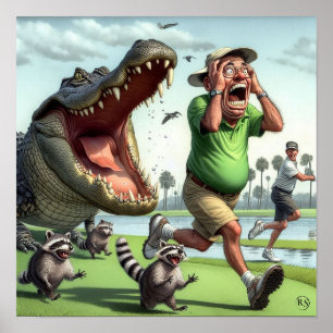 Affiche Gator Hazards - Golf Art Print