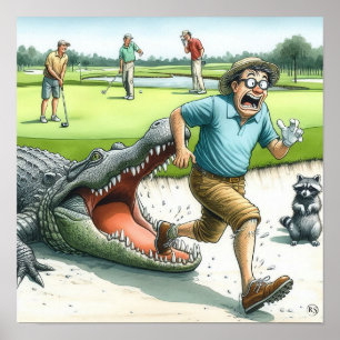 Affiche Gator Hazards - Golf Art Print