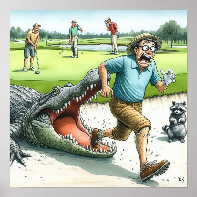 Affiche Gator Hazards - Golf Art Print (Devant)
