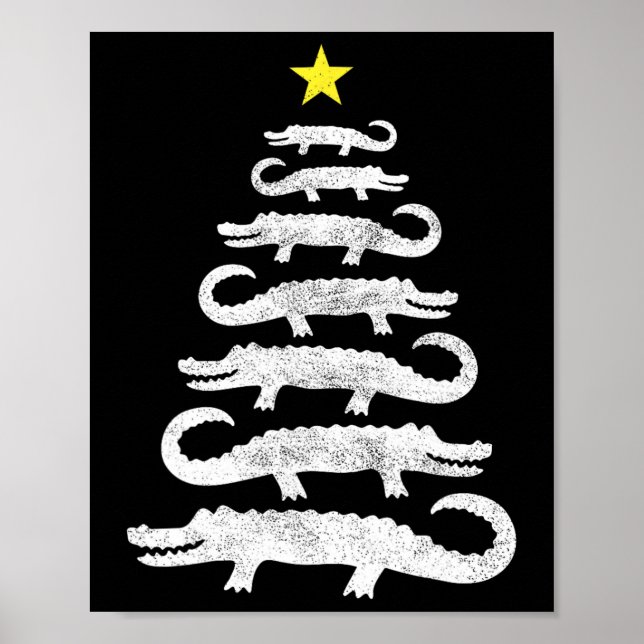 Affiche Gator Noël Arbre Wild Alligator Xmas Drôle A (Devant)