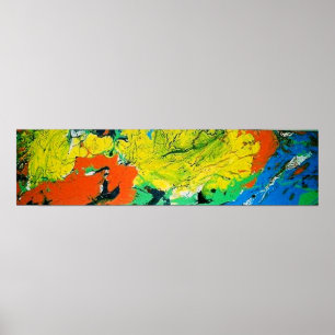 Affiche Gator orange avec un afro jaune