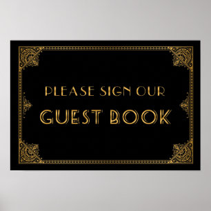 Affiche Gatsby signe mariage inspiré Guest Book