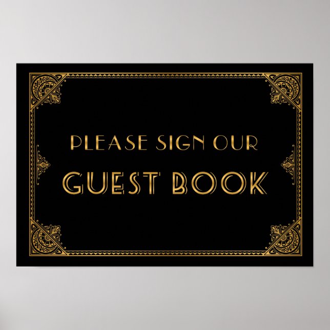 Affiche Gatsby signe mariage inspiré Guest Book (Devant)