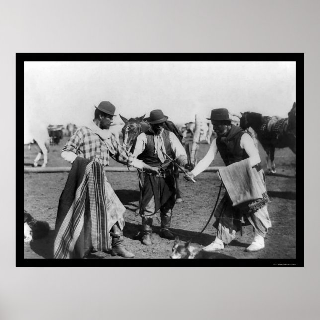Affiche Gauchos dans une Fausse bataille d'épée en Argenti (Devant)