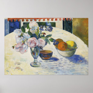 Affiche Gauguin - Fleurs & Coupe de Fruits Sur Une Table 1