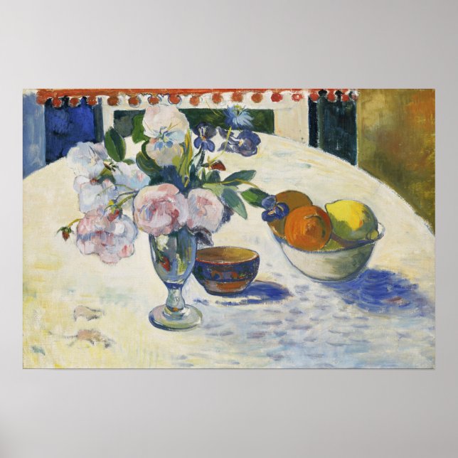 Affiche Gauguin - Fleurs & Coupe de Fruits Sur Une Table 1 (Devant)