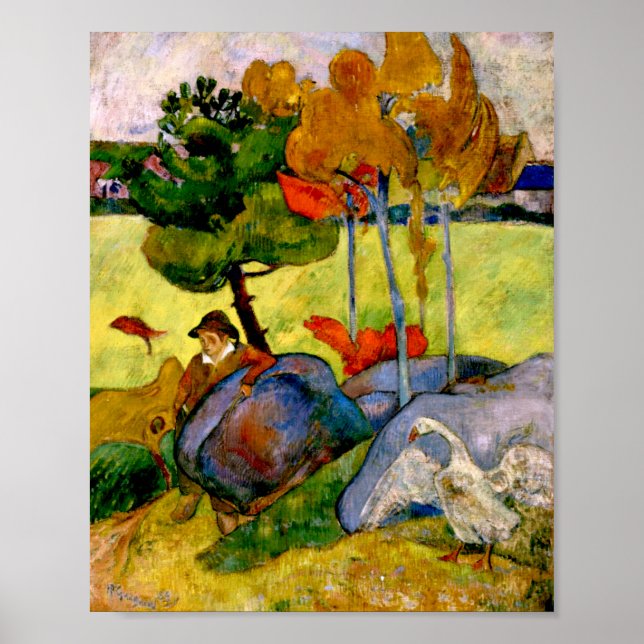 Affiche Gauguin - Garçon breton dans un paysage (Devant)