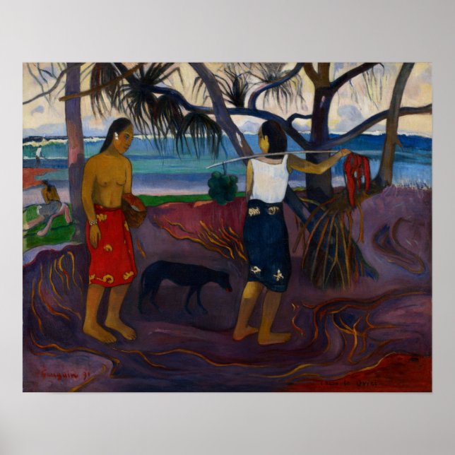 Affiche Gauguin - I Raro Te Oviri (Sous Pandanus) 1891 (Devant)