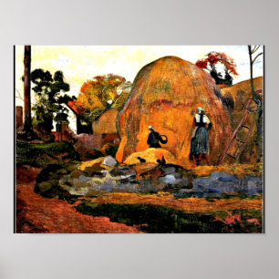 Affiche Gauguin - Jaune Haystacks Golden Harvest