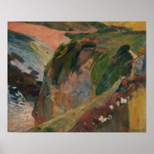 Affiche Gauguin - Le Joueur De Flageolet Sur La Falaise 18