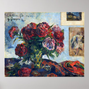 Affiche Gauguin - Nature morte avec pivoines 1884