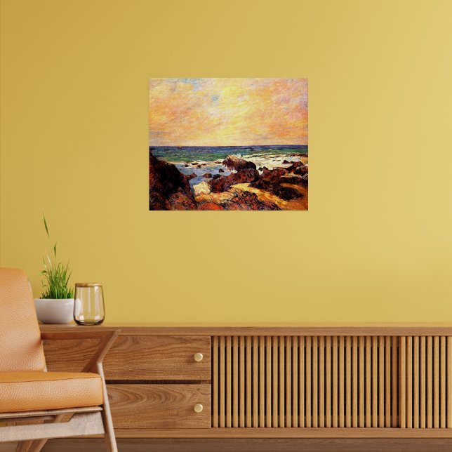 Affiche Gauguin - Rochers et Mer, (Salon 2)