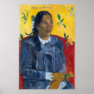 Affiche Gauguin - Tahitian Woman With A Flower 1891