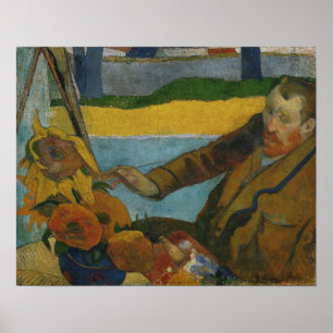 Affiche Gauguin - Vincent Van Gogh peignant des Tournesols