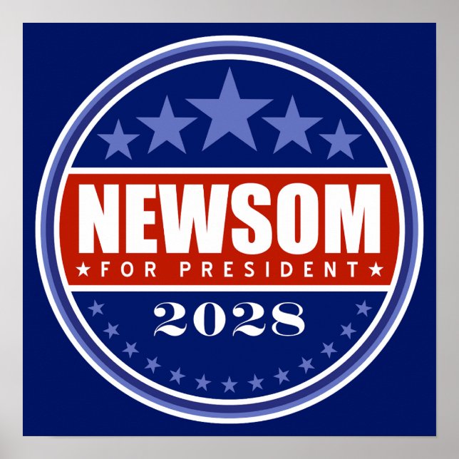 Affiche Gavin Newsom pour Président 2028 (Devant)