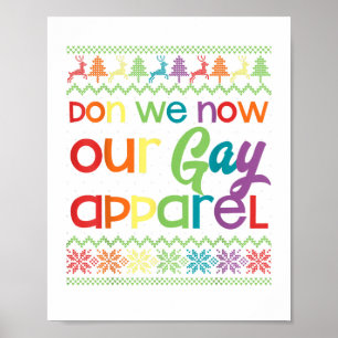 Affiche Gay Christmas Drôle LGBT Don We Now Our Gay Appare