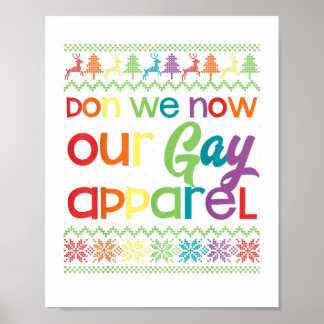 Affiche Gay Christmas Drôle LGBT Don We Now Our Gay Appare