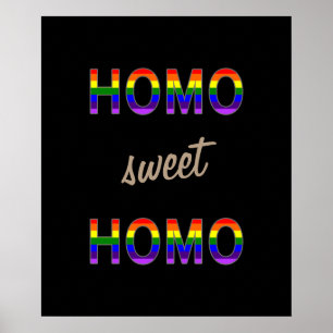 Affiche Gay Funny Homo Sweet Homo