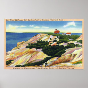 Affiche Gay Head Cliffs et Life Saving Station View
