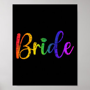 Affiche Gay Lesbienne Lgbt Mariage Mariée Tee Bachelore