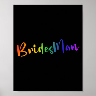 Affiche Gay Lesbienne Lgbt Soirée de Mariage Bridesman Tee
