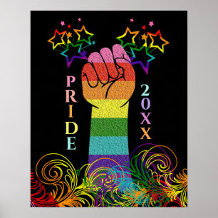 Affiche Gay LGBTQ Pride Mois L'amour gagne la première en