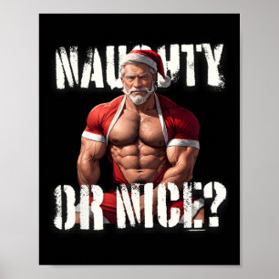 Affiche Gay Noël Muscle Papa Ours Gentil Père Noël Fierté