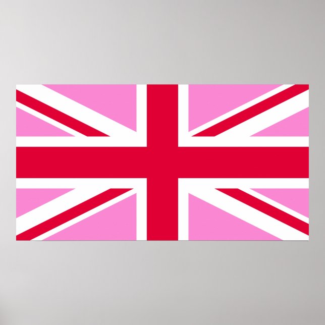 Affiche GAY PRIDE britannique (Union Jack rose) (Drapeau b (Devant)