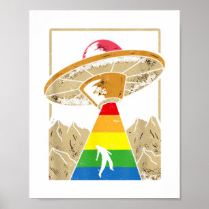 Affiche Gay pride d'enlèvement Alien Gaylien Lgbt