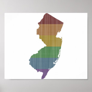 Affiche Gay pride Rainbow du New Jersey