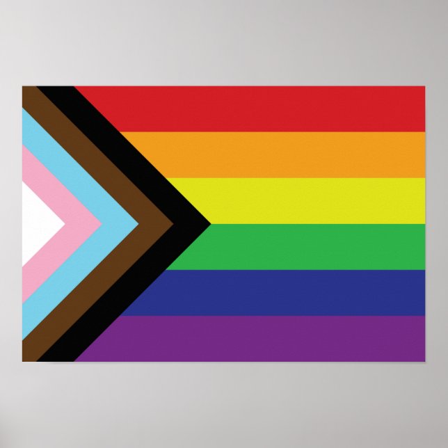 Affiche Gay Pride Rainbow Flag Progressive LGBTQIA+ (Devant)