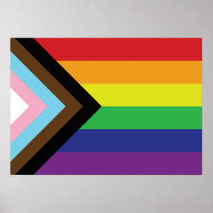 Affiche Gay Pride Rainbow Flag Progressive LGBTQIA+