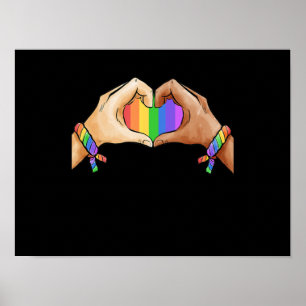 Affiche Gay pride Vêtements LGBT Rainbow Flag Heart Unicor