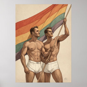 Affiche gay pride vintage