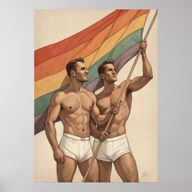 Affiche gay pride vintage (Devant)